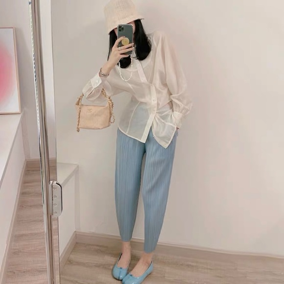 Blue Summer Ankle/Corpped Pant - Picture 9 of 9